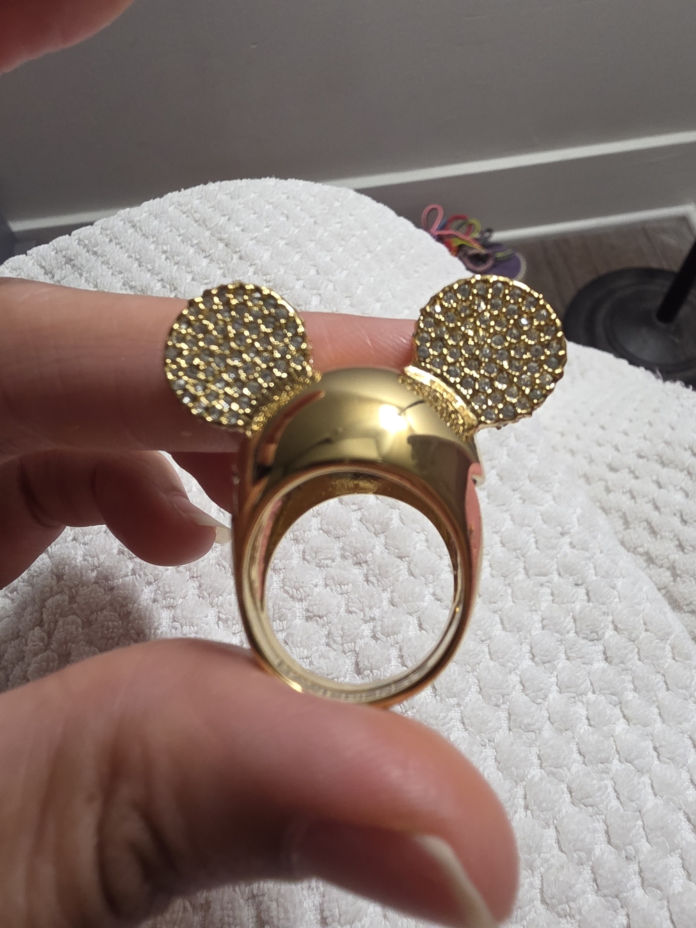 Limited Edition Mawi X Disney Couture Gold Mickey Mouse Pavé Ears Ring